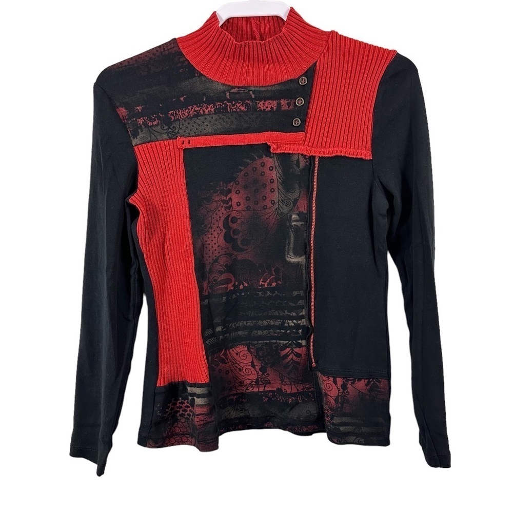 Kalisson Mixed Print Jersey Knit Long Sleeve Top Runs Small EU Brans - Picture 5 of 8